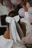 Michaela Satin Bow - Velo Bianco