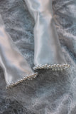 Detachable Satin Bridal Sleeves with Pearls