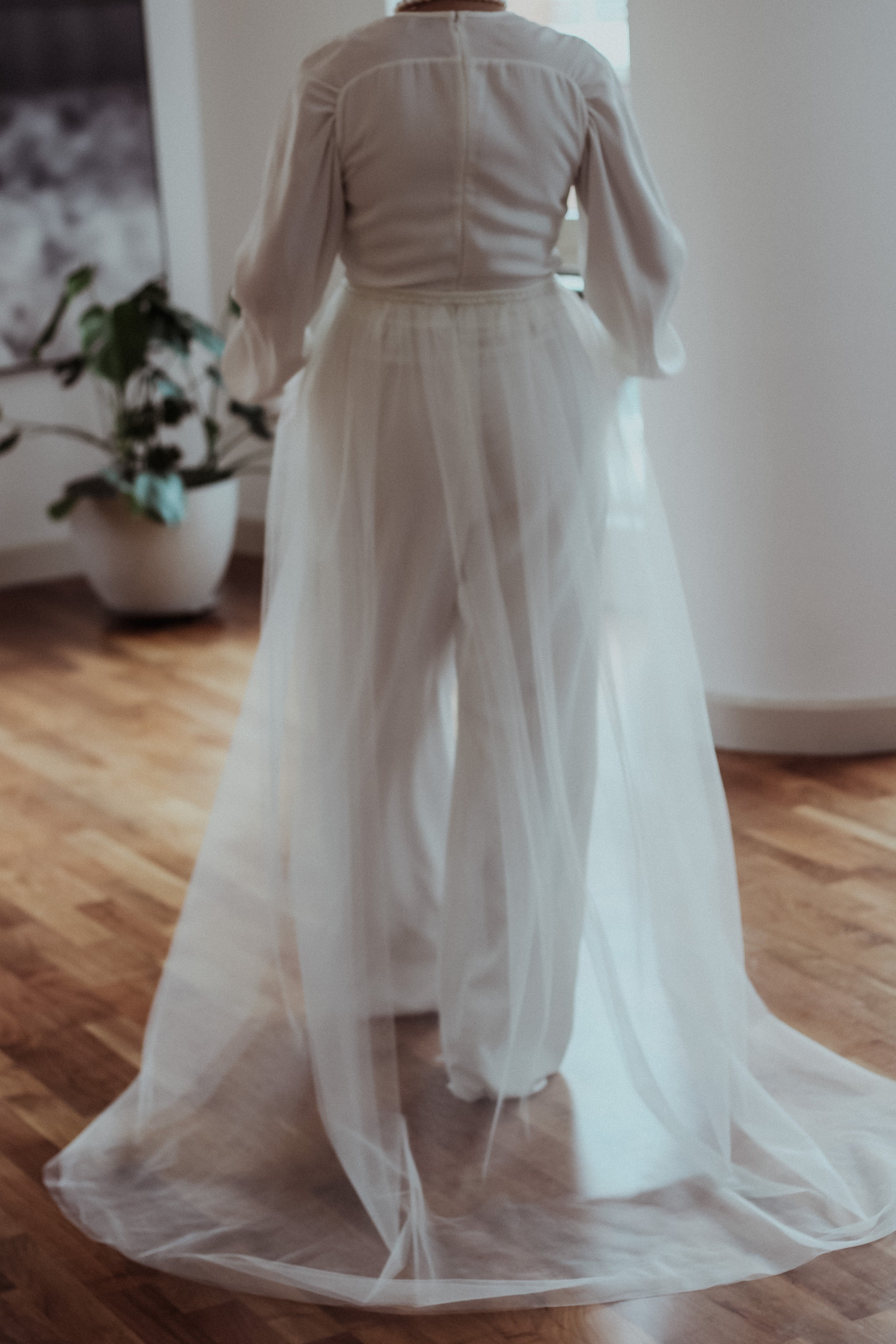 Detachable Bridal Train - Velo Bianco