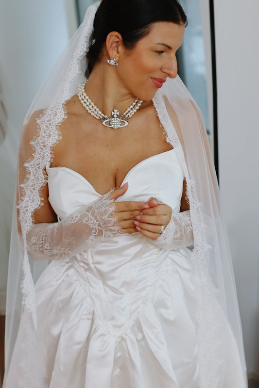 Elegant Chantilly Lace Bridal Sleeves