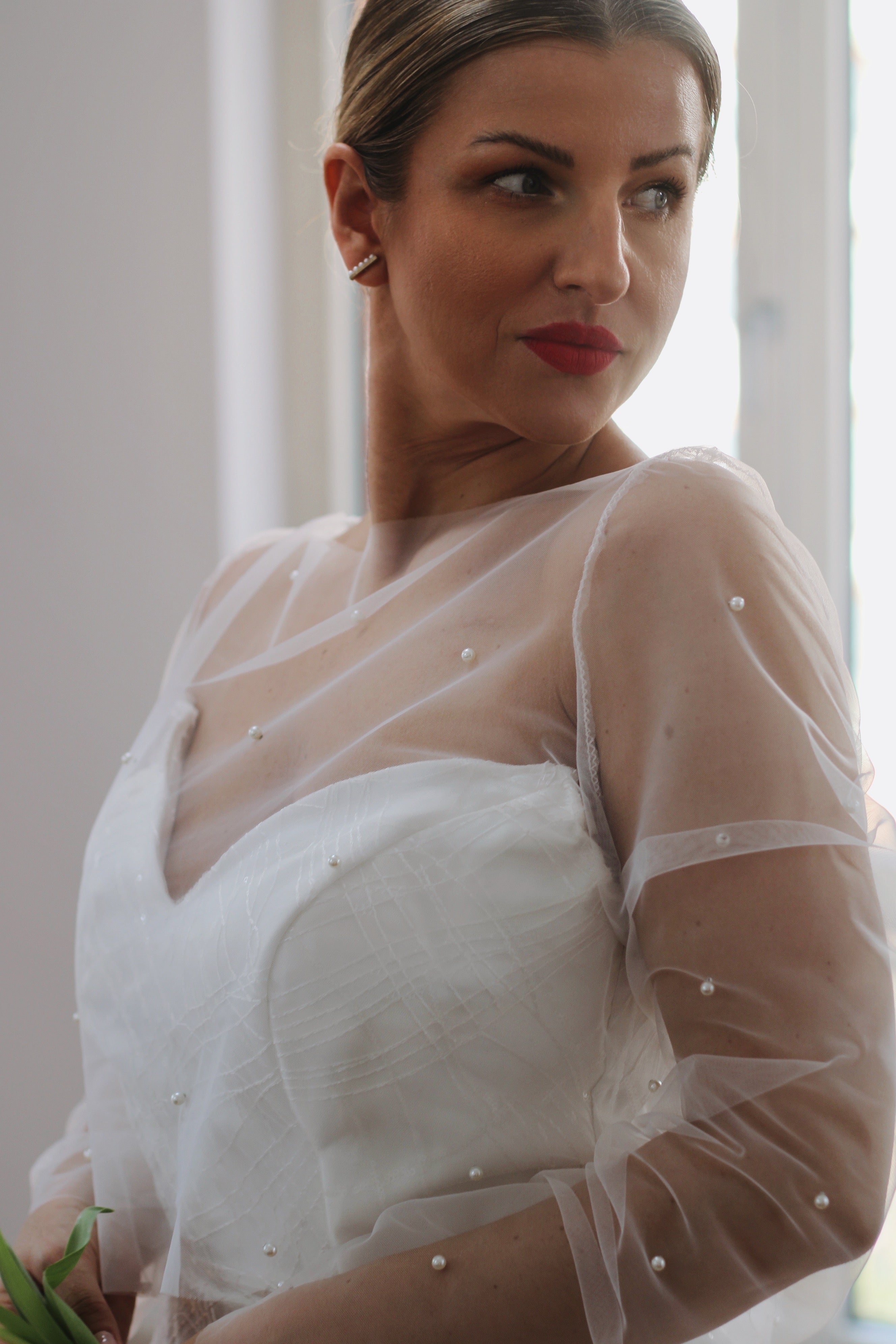 Pearl Bridal Top - Velo Bianco