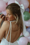 Crepe Hair Bow - Velo Bianco