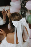 Michaela Satin Bow - Velo Bianco