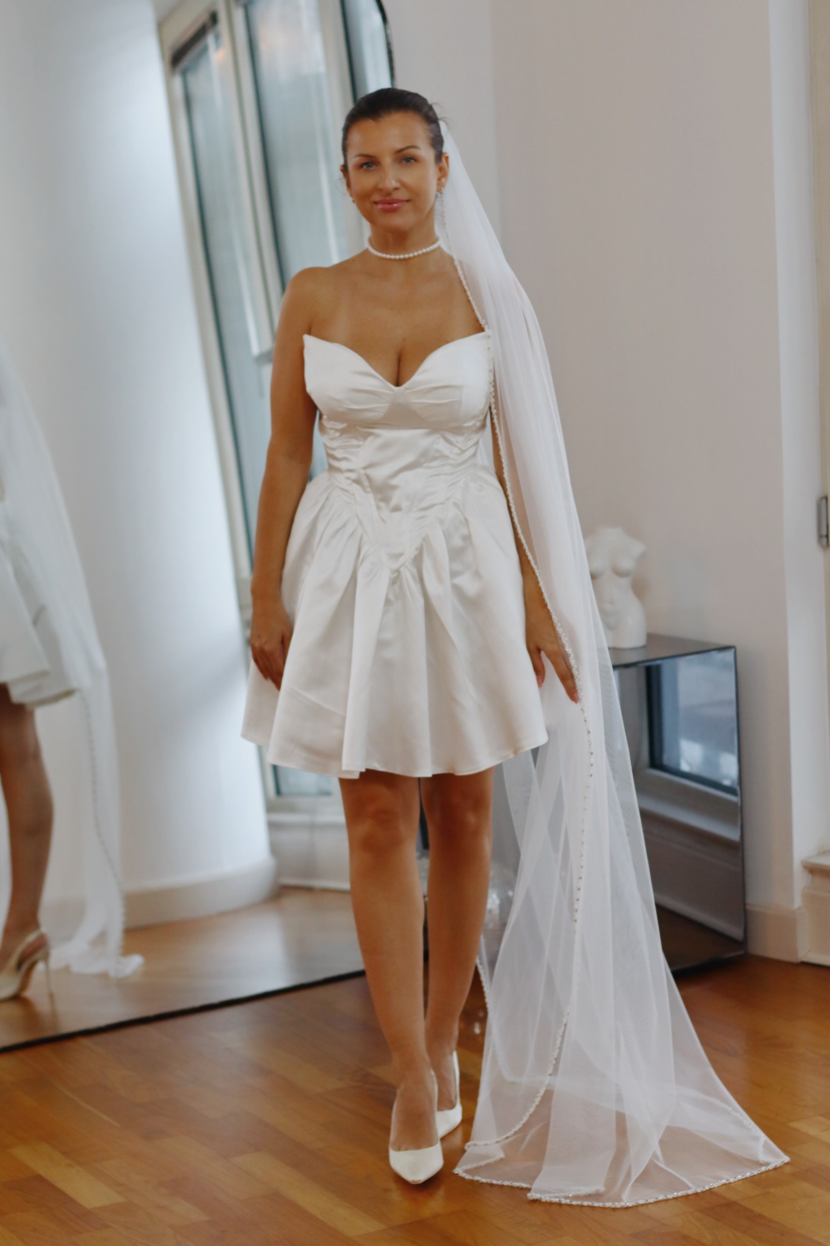 Pearl & Rhinestone Edge Wedding Veil