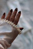 Detachable Satin Bridal Sleeves with Pearls