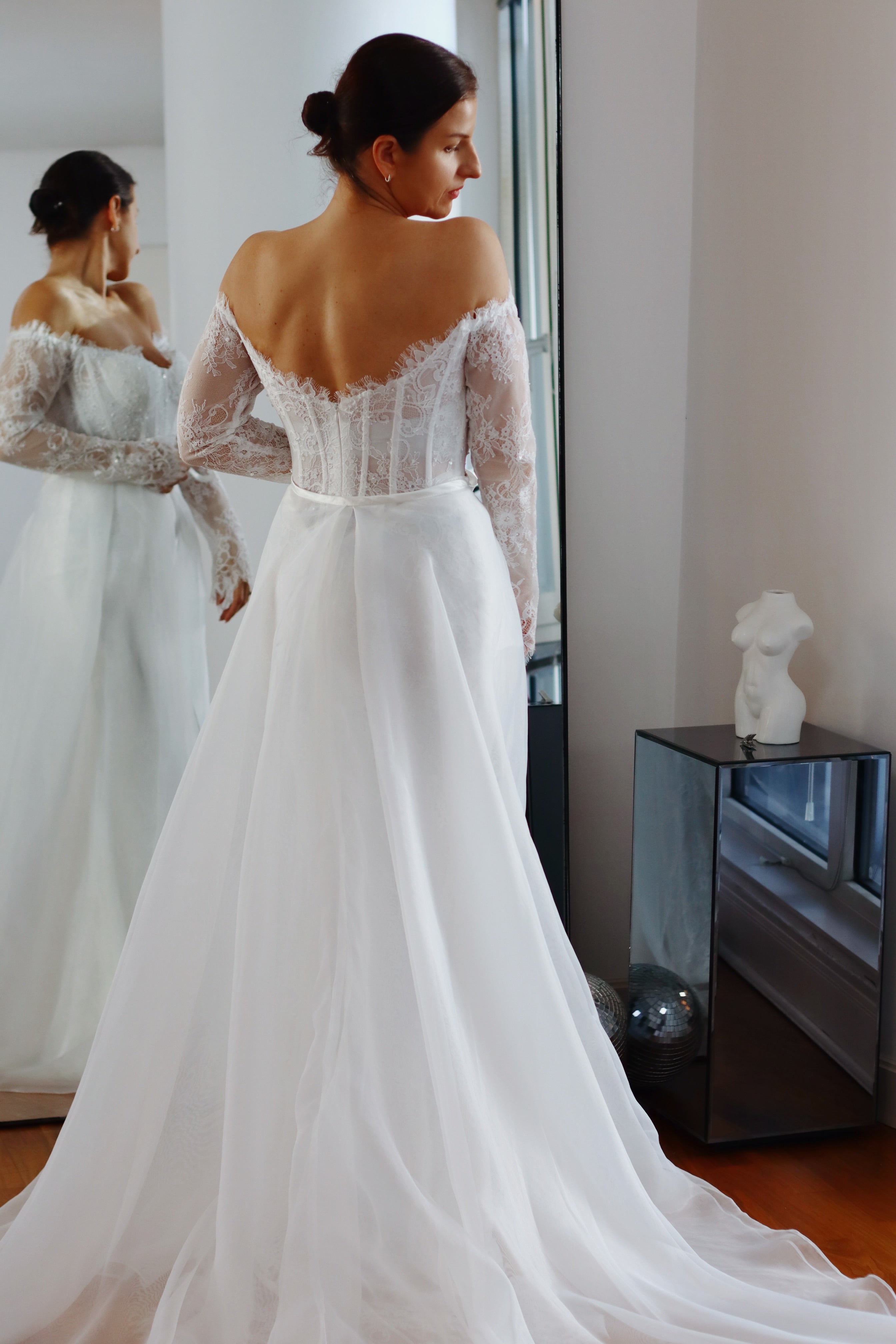 Detachable Organza Bridal Train