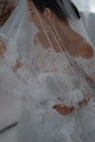 Large Flowers Wedding Veil