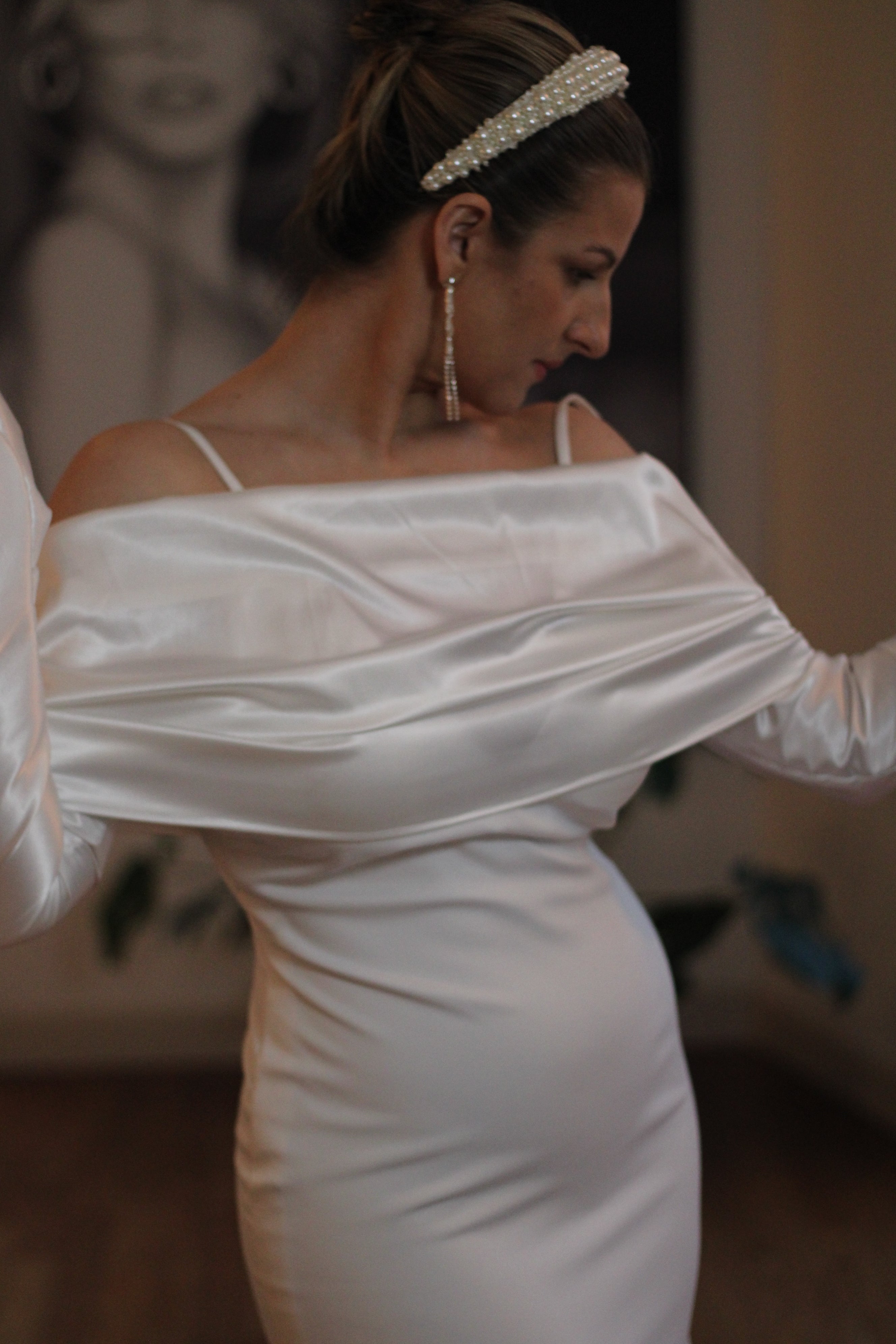 Bridal Satin Wrap - Velo Bianco
