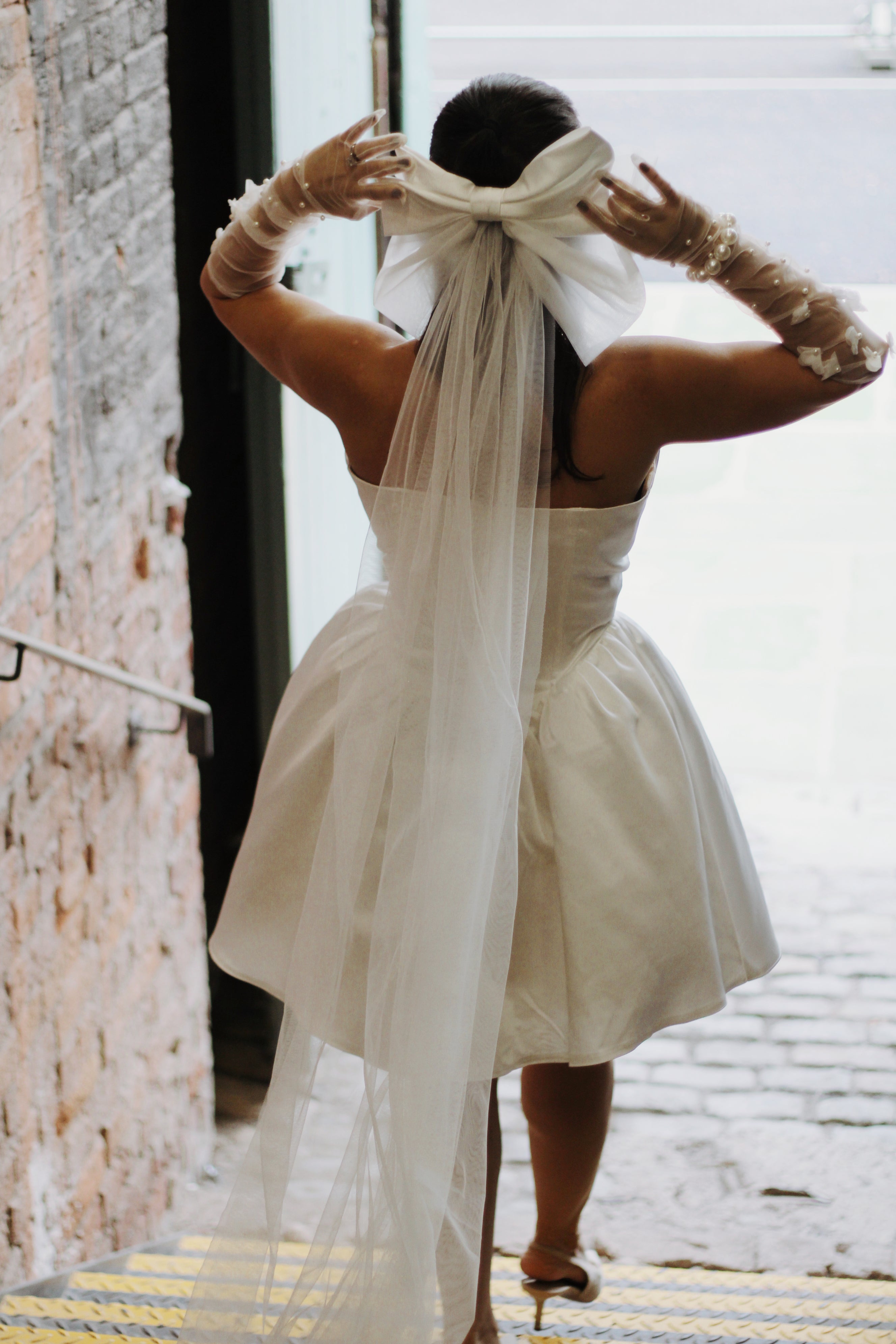 Satin Wedding Bow Veil