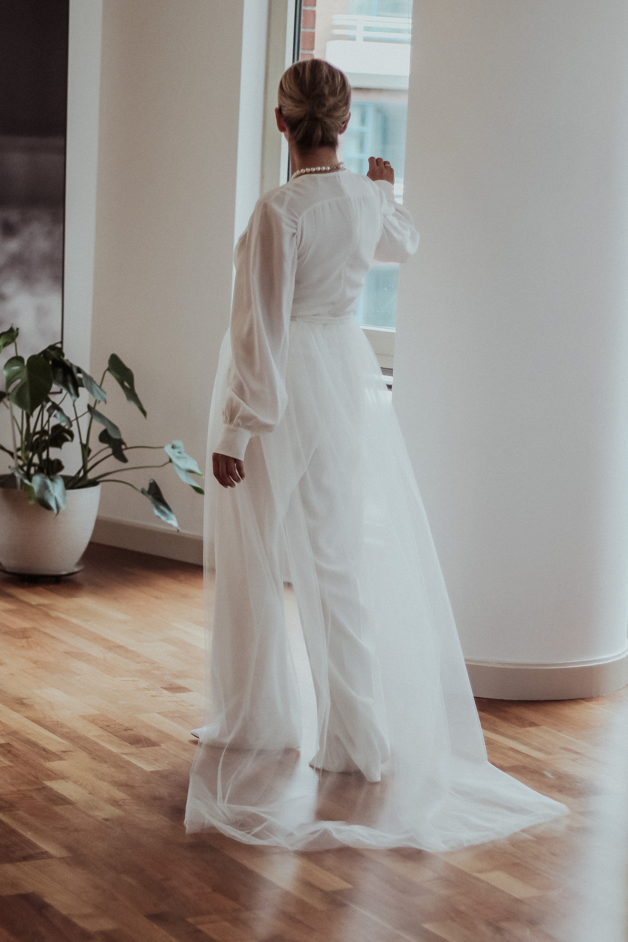 Detachable Bridal Train - Velo Bianco
