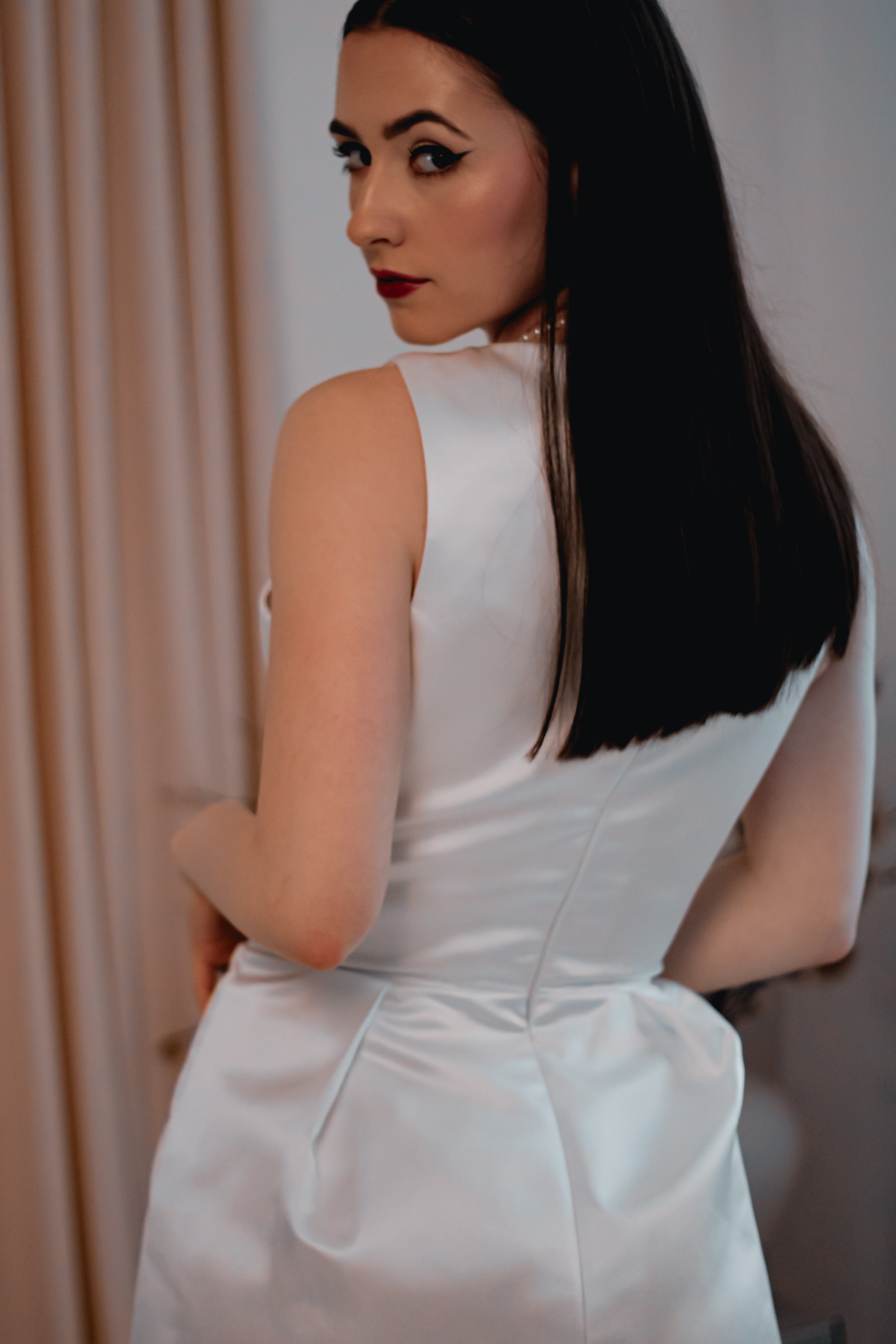 Jackie Mini Satin Wedding Dress