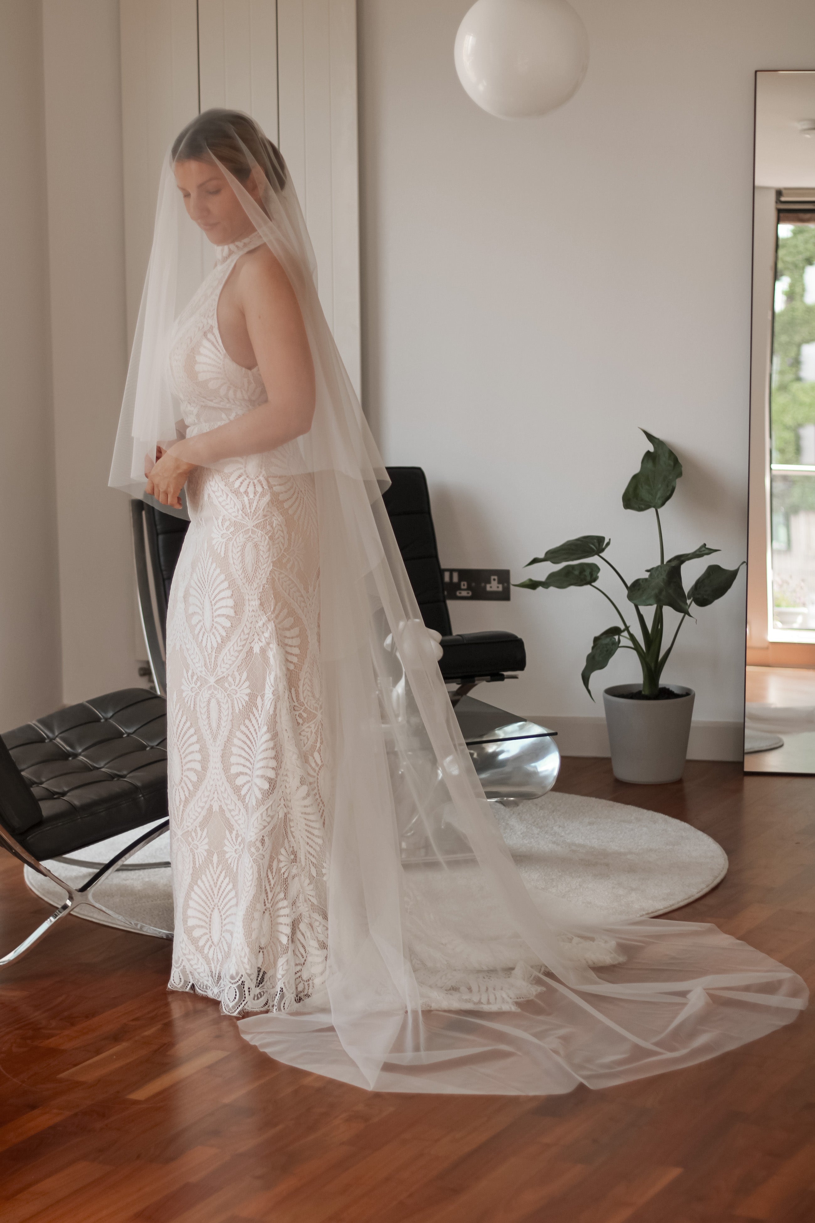 English Tulle Drop Wedding Veil - Velo Bianco