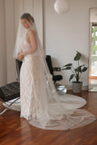 English Tulle Drop Wedding Veil - Velo Bianco