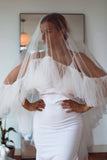 Waltz Ruffled Wedding Veil - Velo Bianco