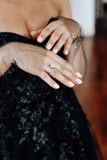 Fingerless Black Glitter Bridal Gloves - Velo Bianco
