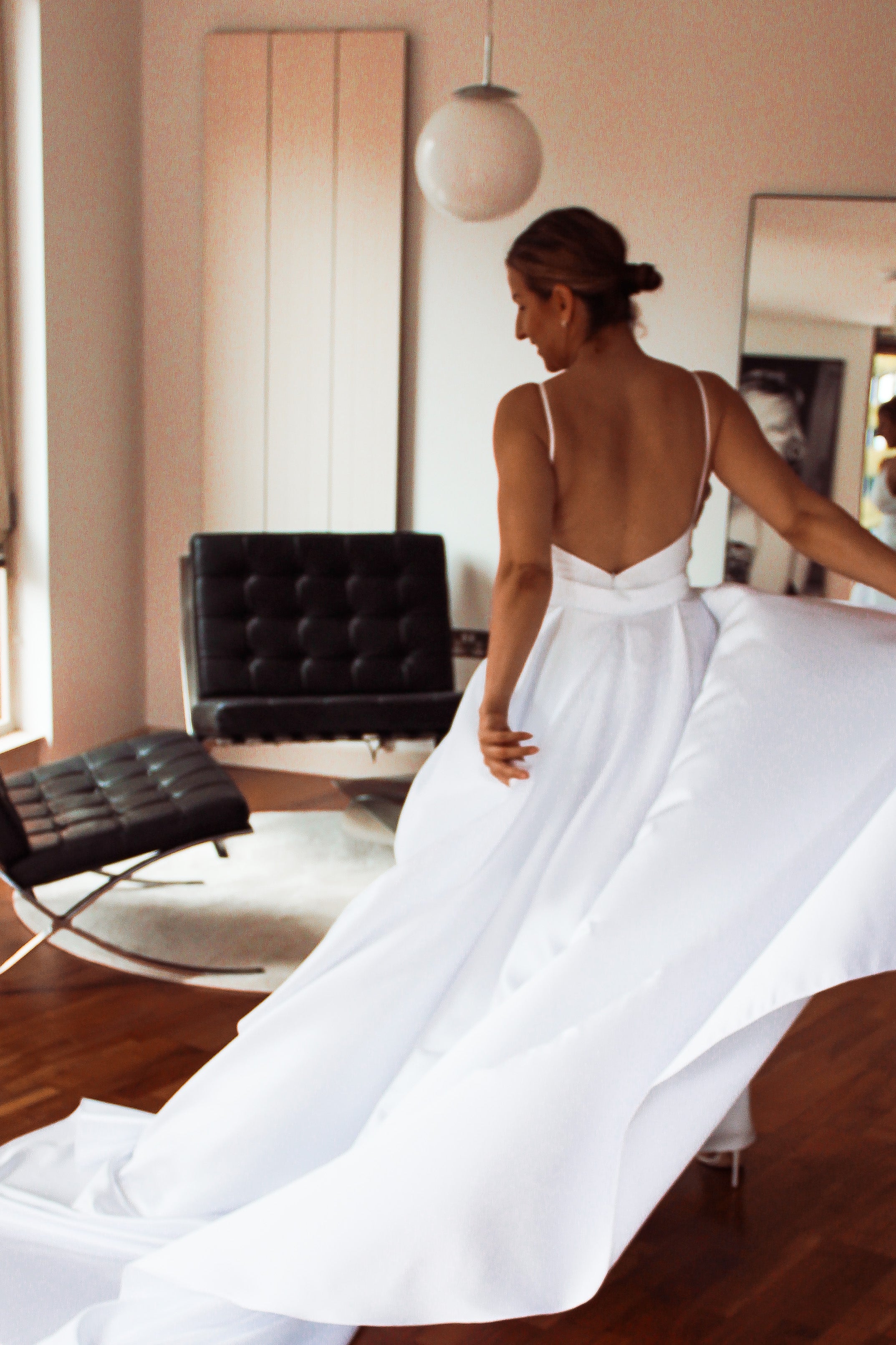 Luxury Bridal Satin Overskirt - Velo Bianco