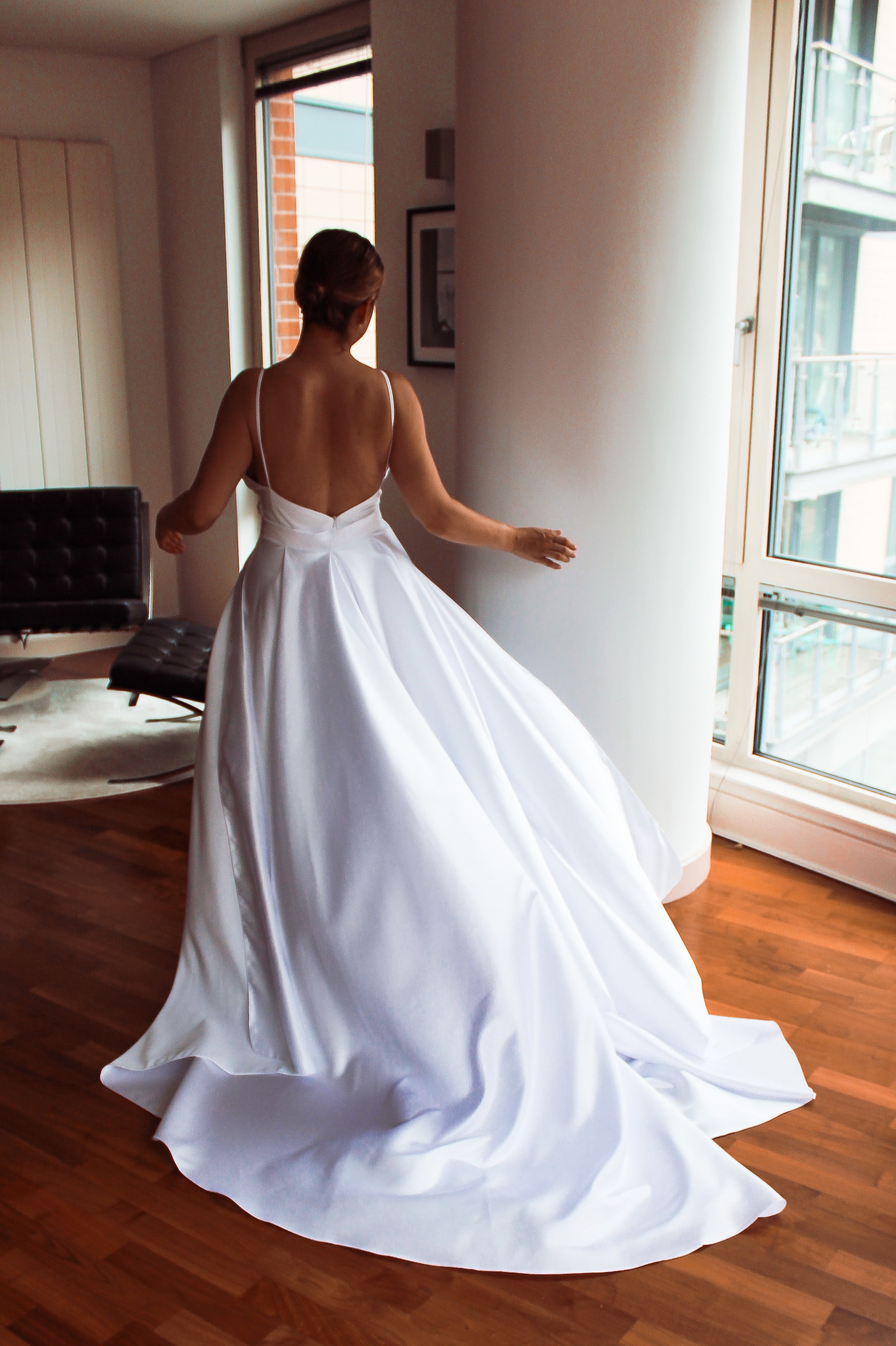 Luxury Bridal Satin Overskirt - Velo Bianco