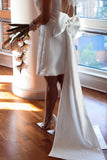 Detachable Satin Wedding Bow - Velo Bianco