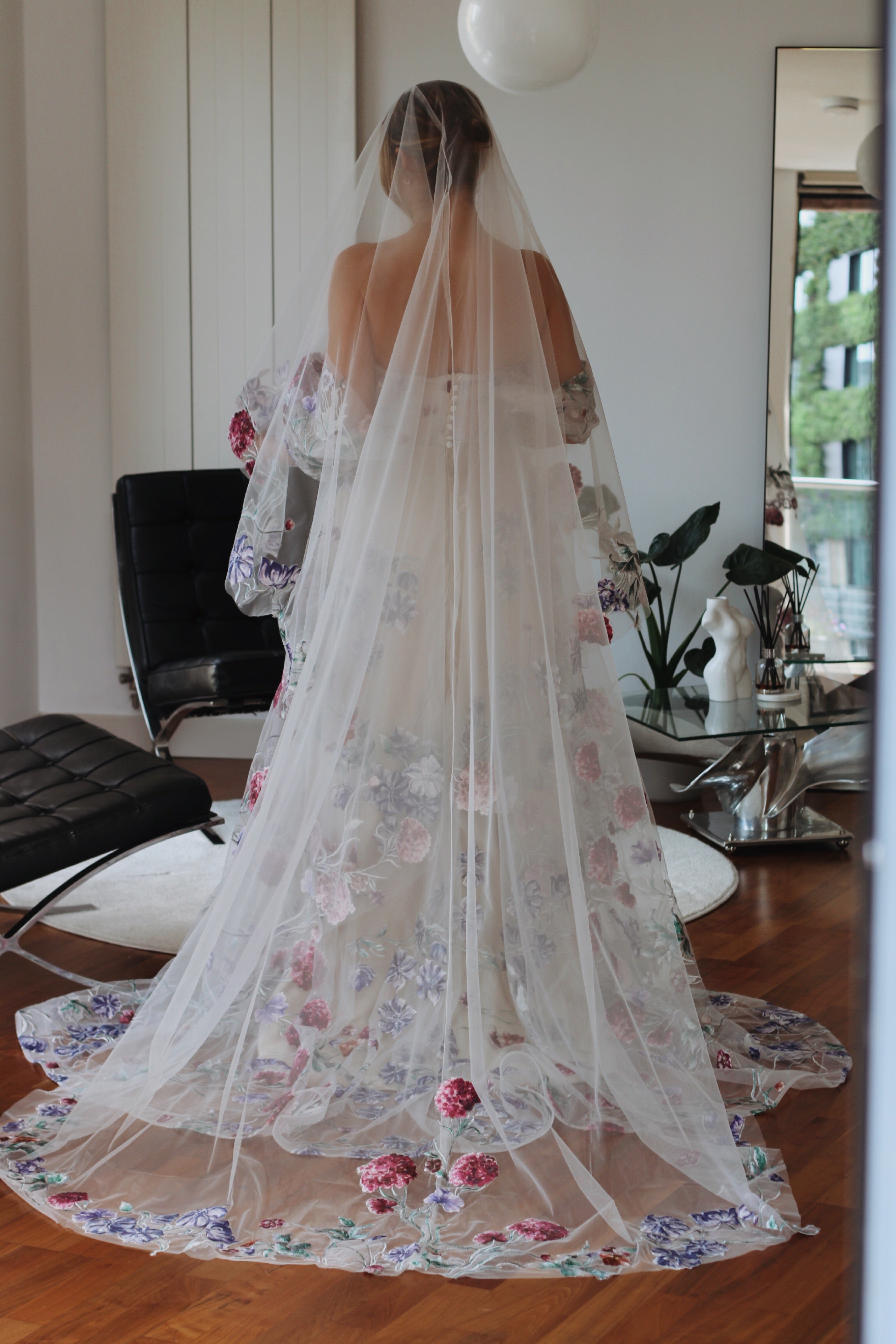 Colour Drop Wedding Veil - Velo Bianco