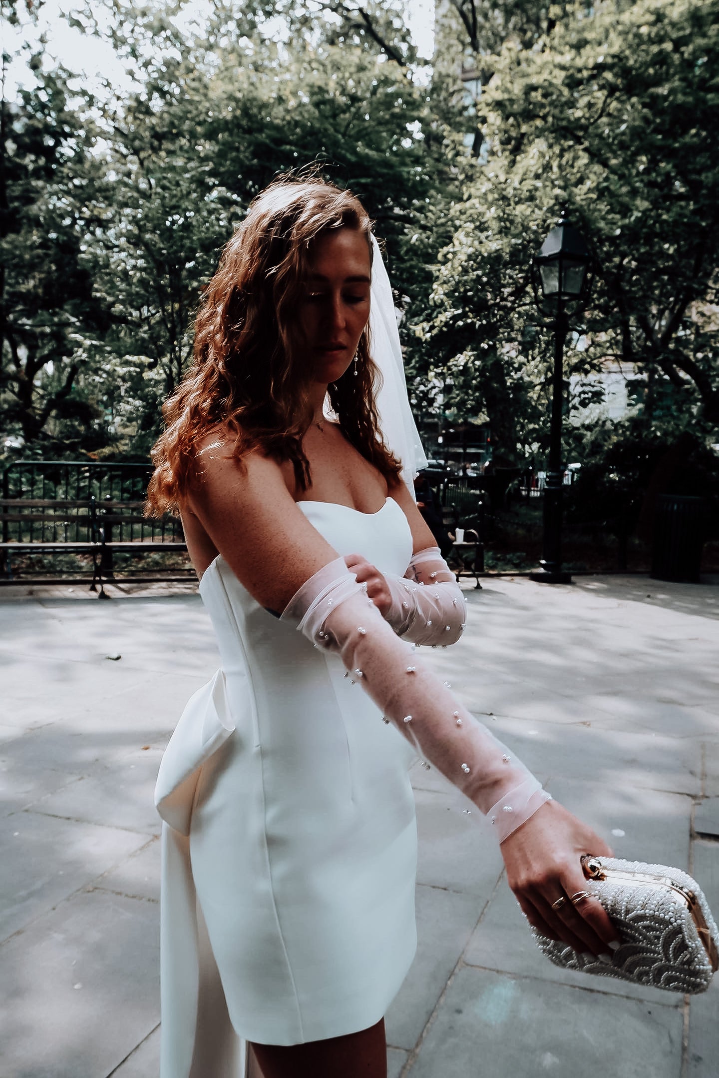 Fingerless Pearl Bridal Gloves - Velo Bianco