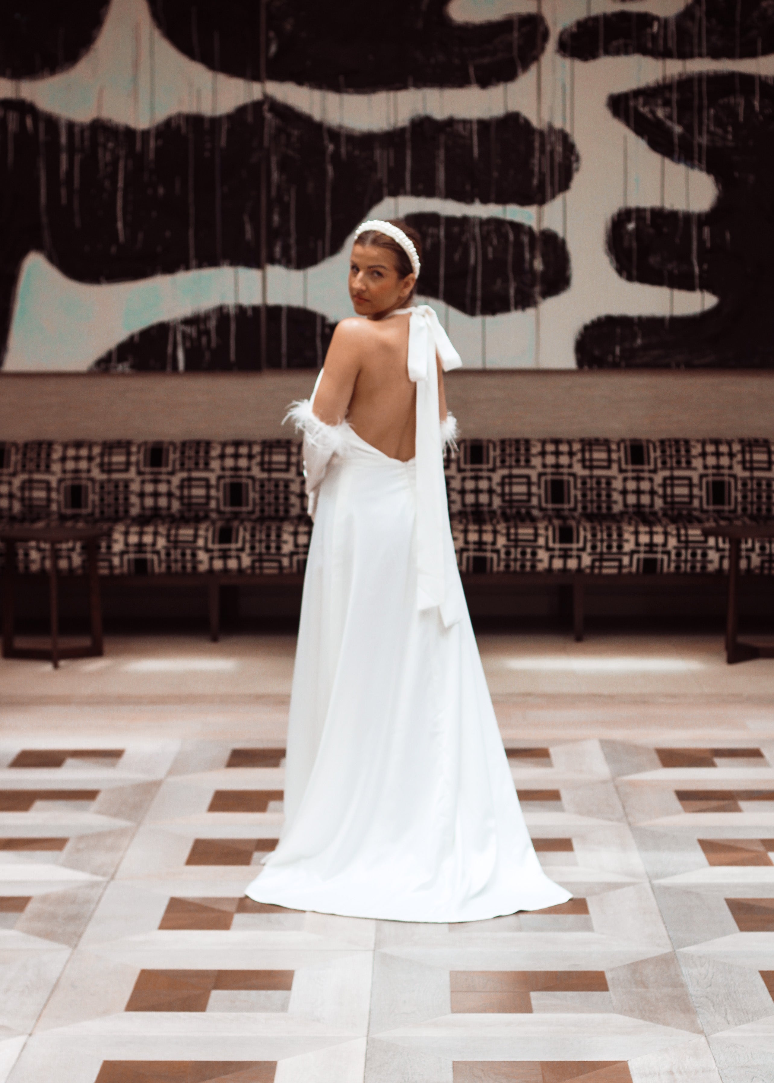 satin wedding dress