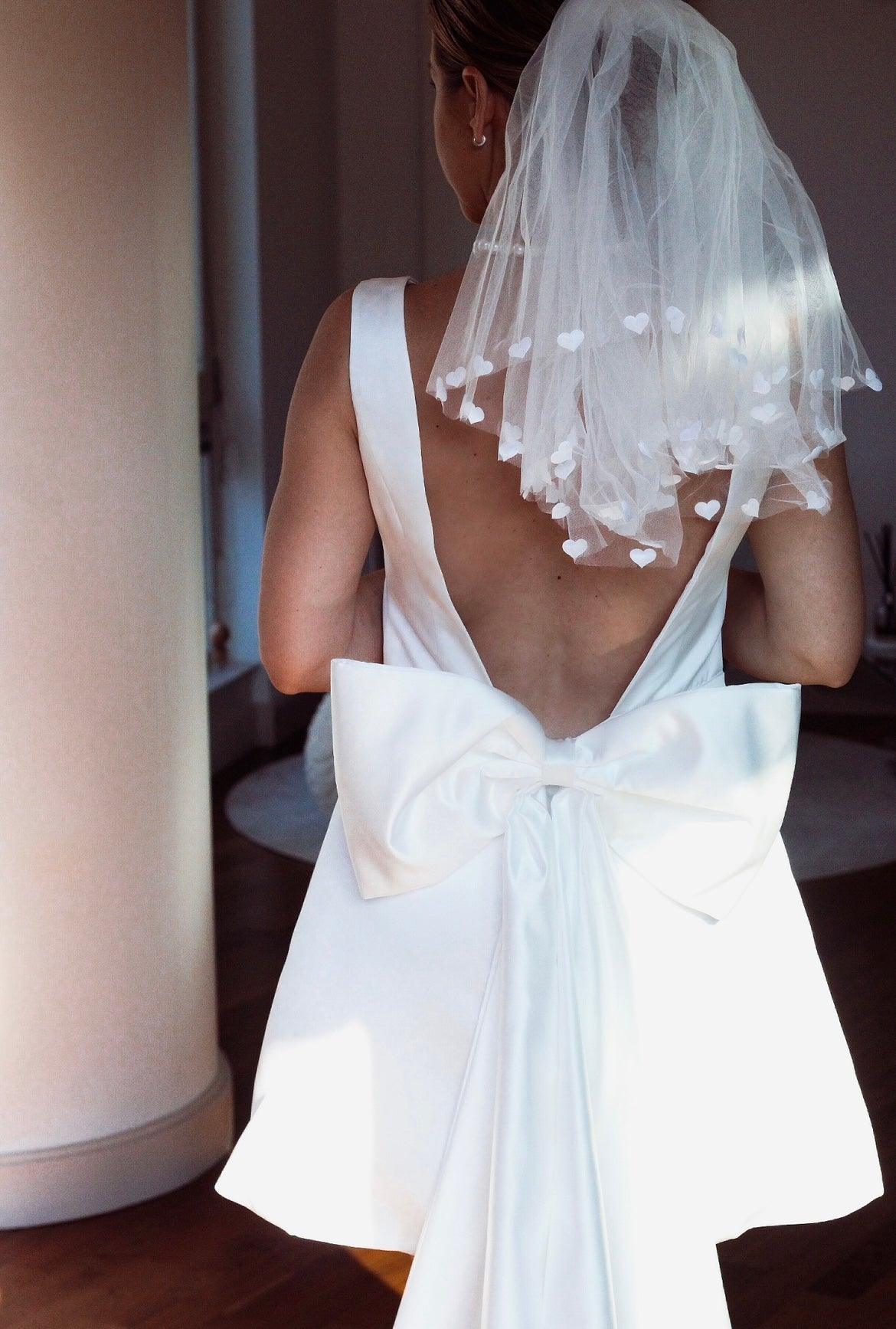Bow Mini Wedding Dress - Velo Bianco