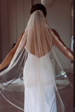 Cathedral Wedding Veil Leaf Trim - Velo Bianco