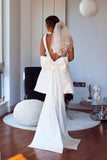 Detachable Satin Wedding Bow - Velo Bianco