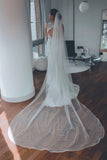 Satin Edge Cathedral Wedding Veil - Velo Bianco