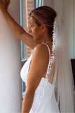 Cathedral Wedding Veil Leaf Trim - Velo Bianco