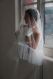 White Pearl Satin Bridal Gloves - Velo Bianco