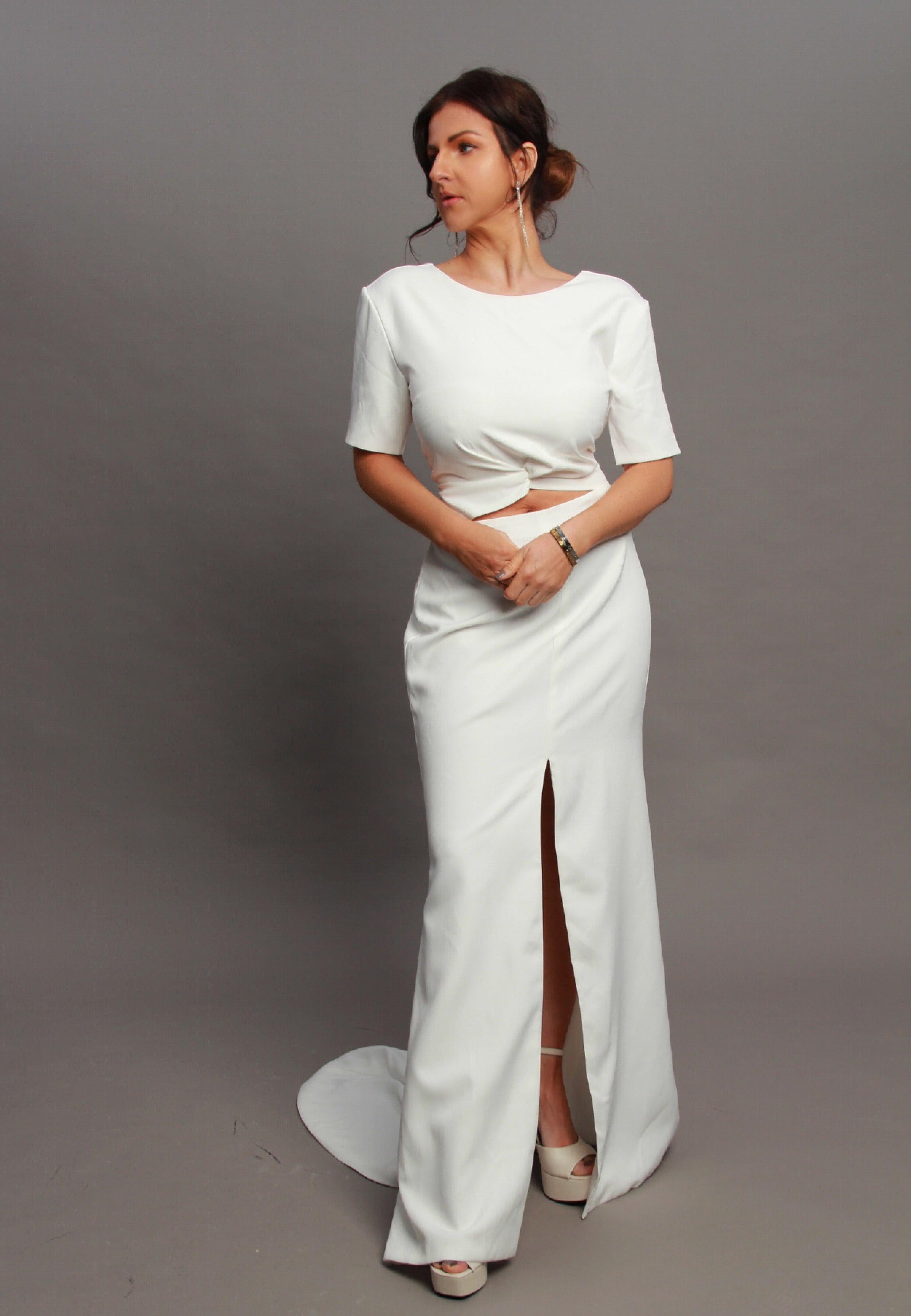 Elle Crepe Wedding Dress - Velo Bianco