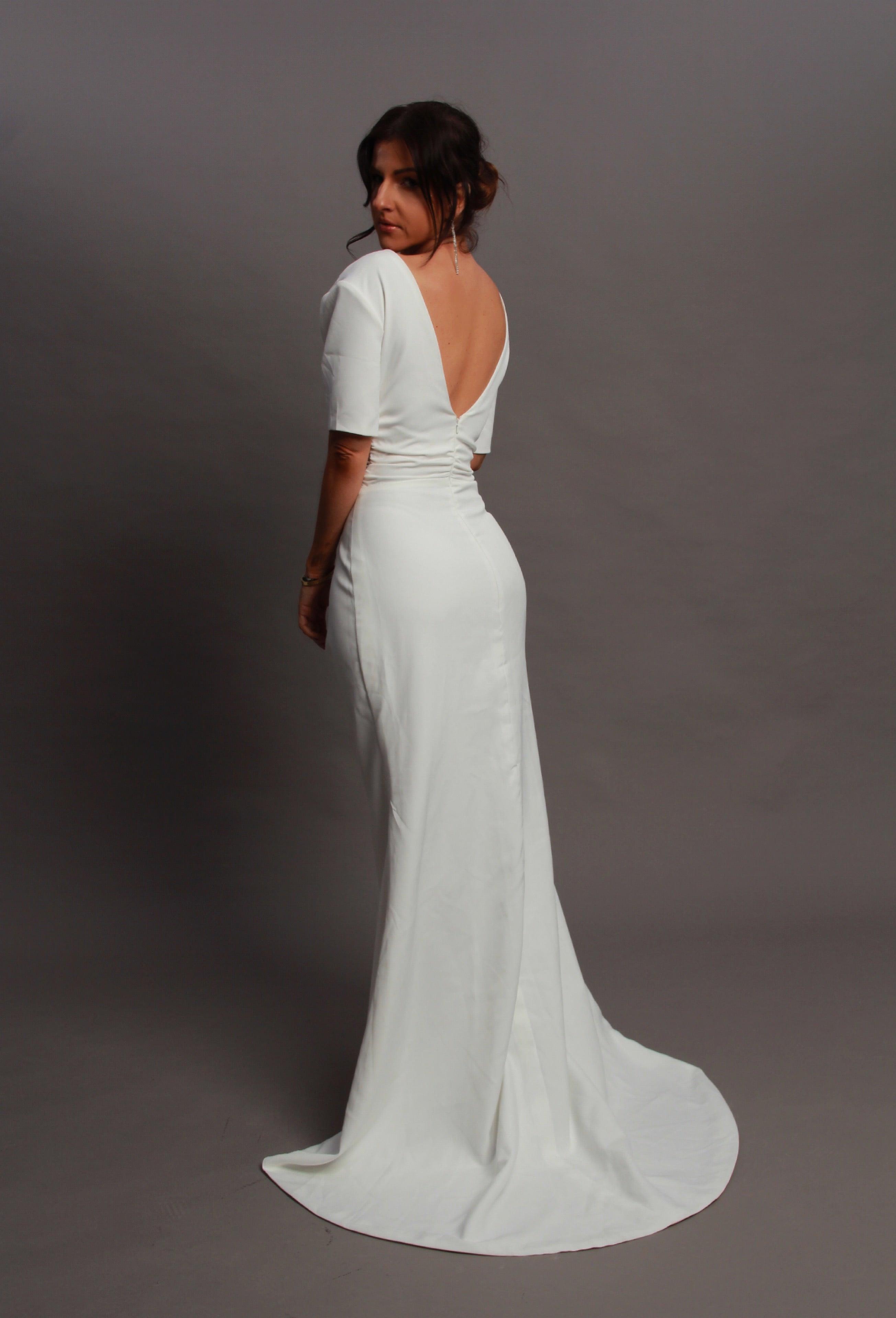 Elle Crepe Wedding Dress - Velo Bianco