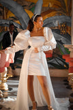 Deatchable Bridal Chiffon Overskirt