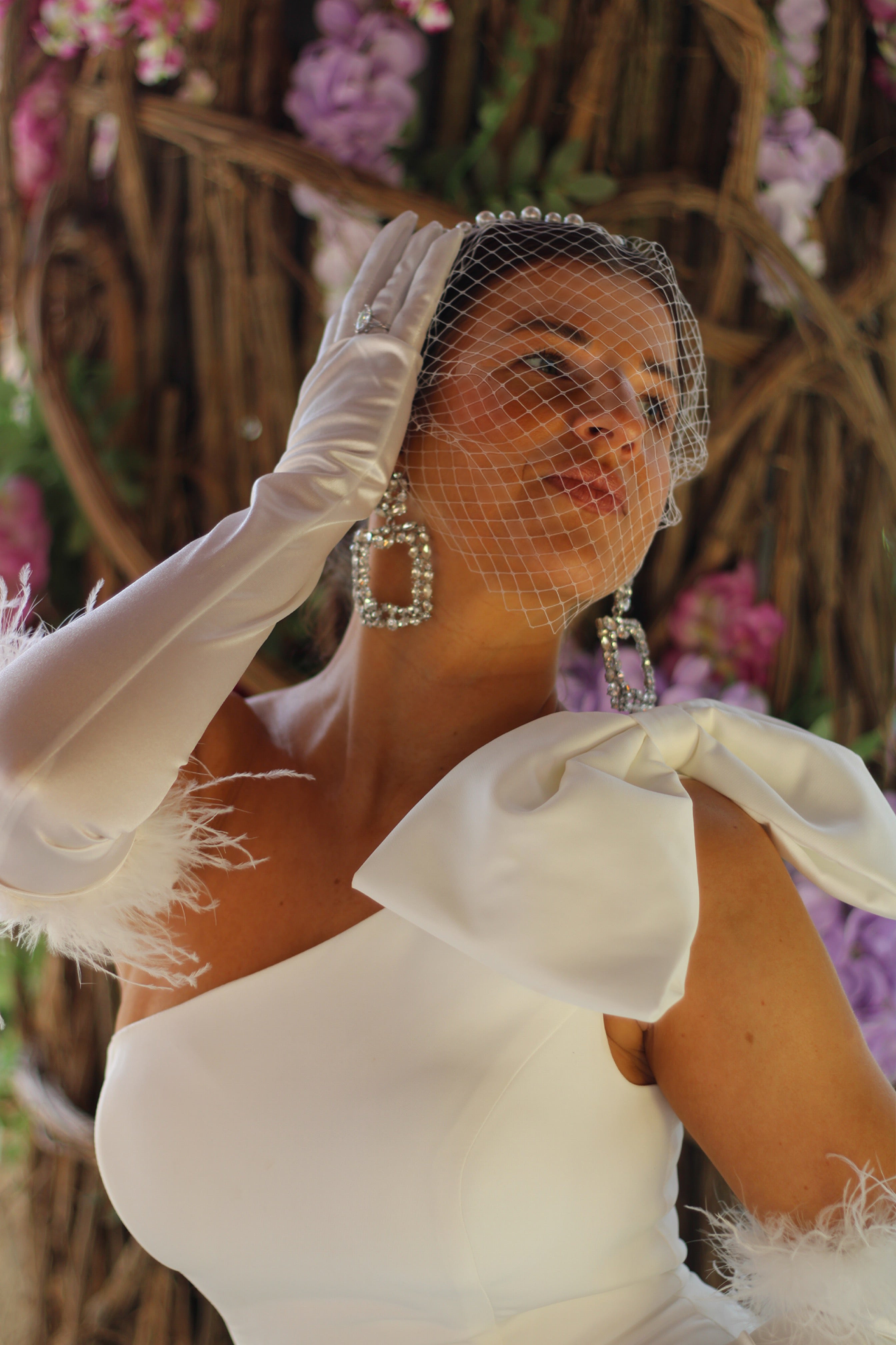 Pearl Birdcage Wedding Veil - Velo Bianco