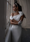 one shoulder wedding dress