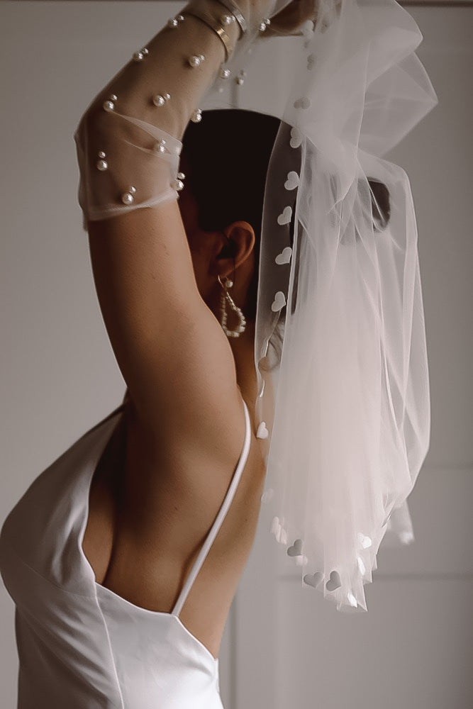 Handmade Heart Wedding Veil - Velo Bianco