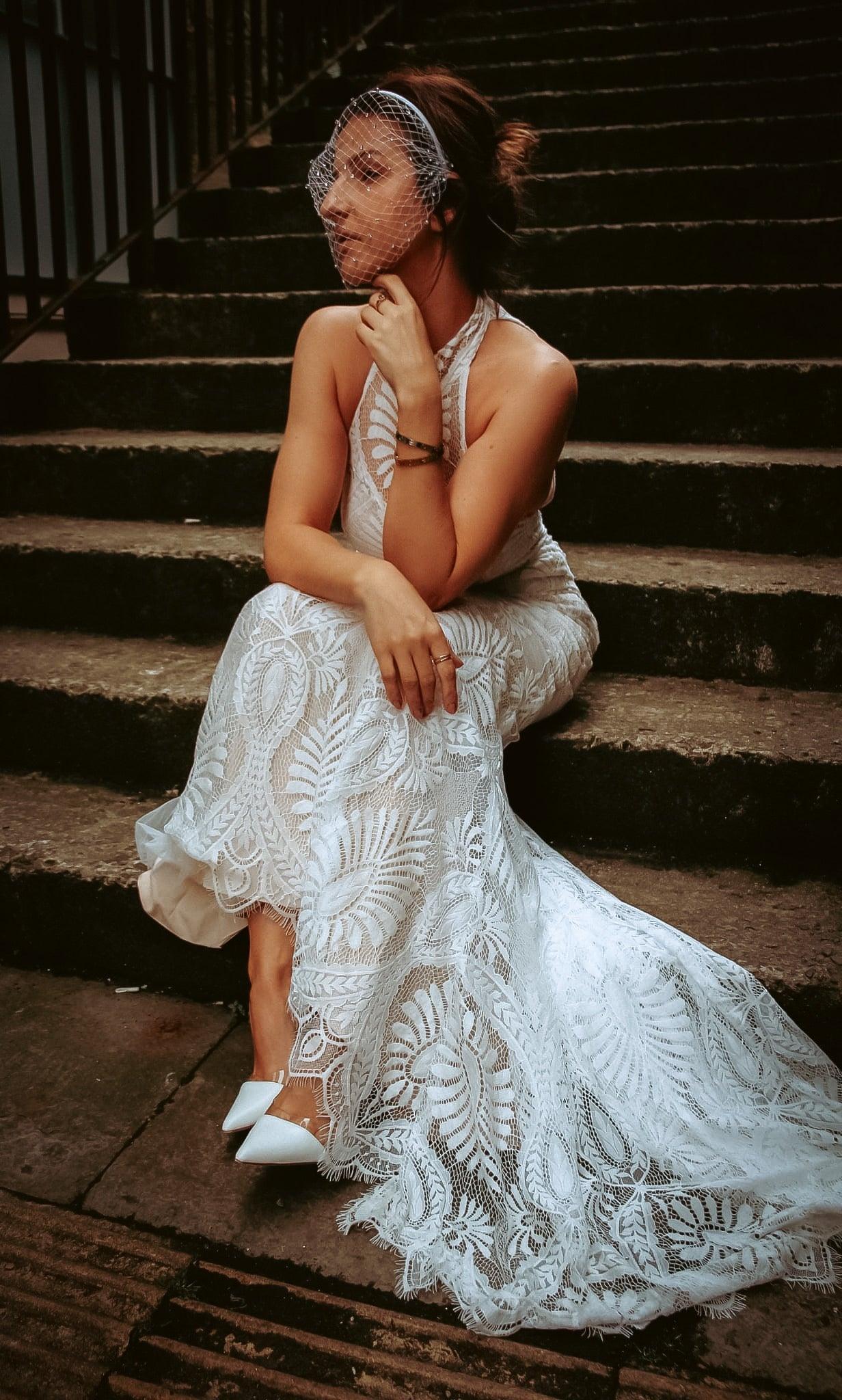 Birdcage Bridal Veil - Velo Bianco