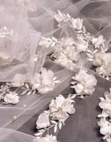 Floral 3D Cathedral Wedding Veil - Velo Bianco