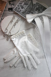 White Satin Bridal Gloves