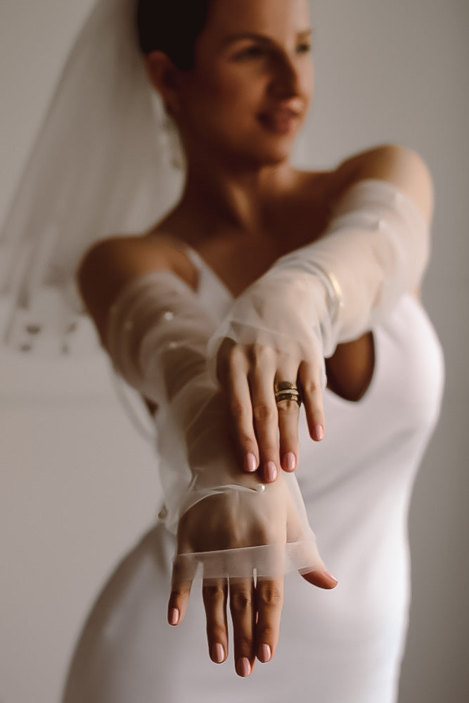 Fingerless Bridal Gloves - Velo Bianco