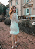 Mini Feather Trimmed Dress - Velo Bianco