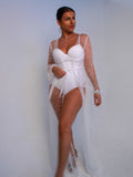 Soft Tulle Pearl Bridal Robe