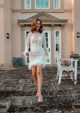 Mini Feather Trimmed Dress - Velo Bianco