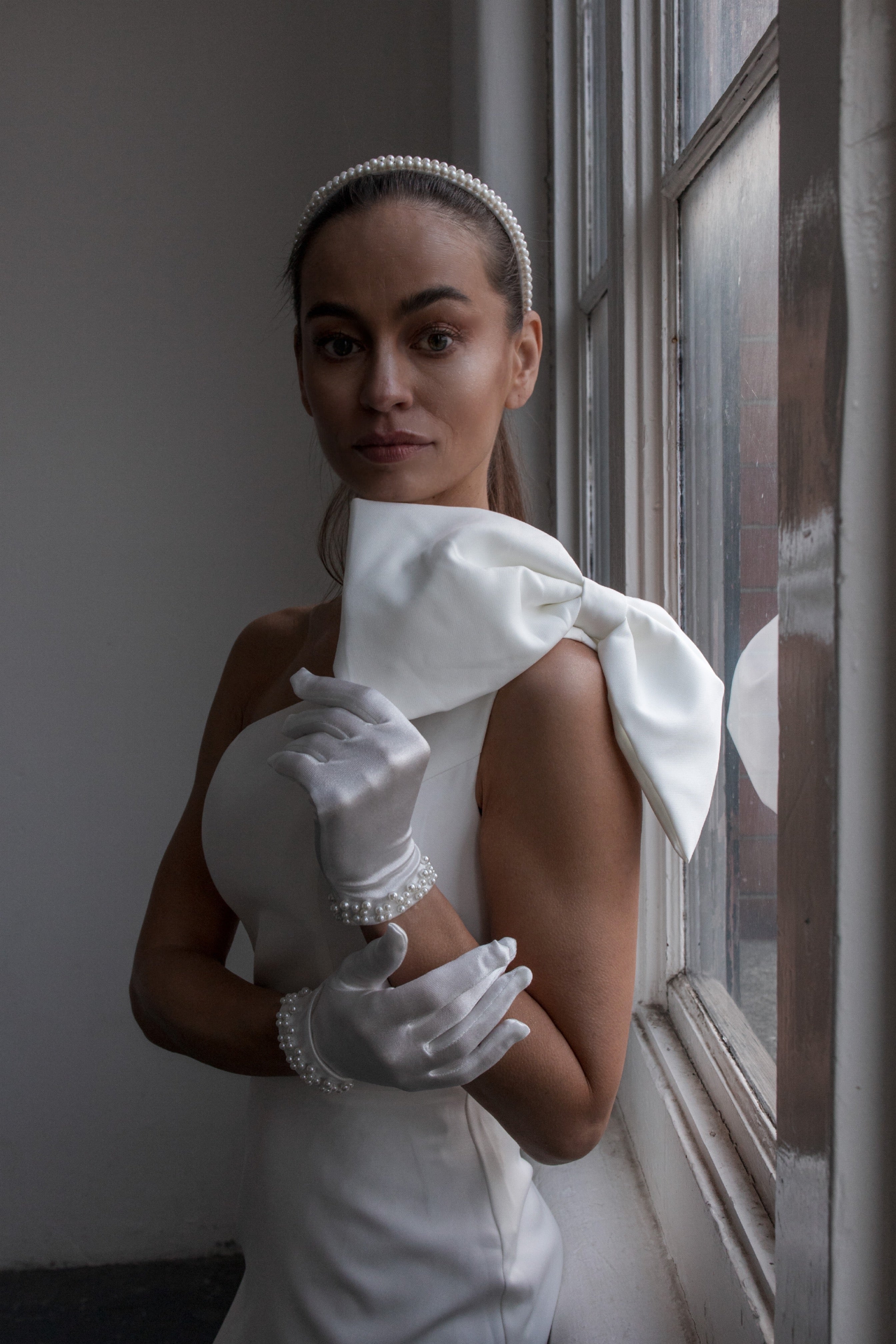 one shoulder wedding dress
