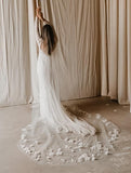 Floral 3D Cathedral Wedding Veil - Velo Bianco