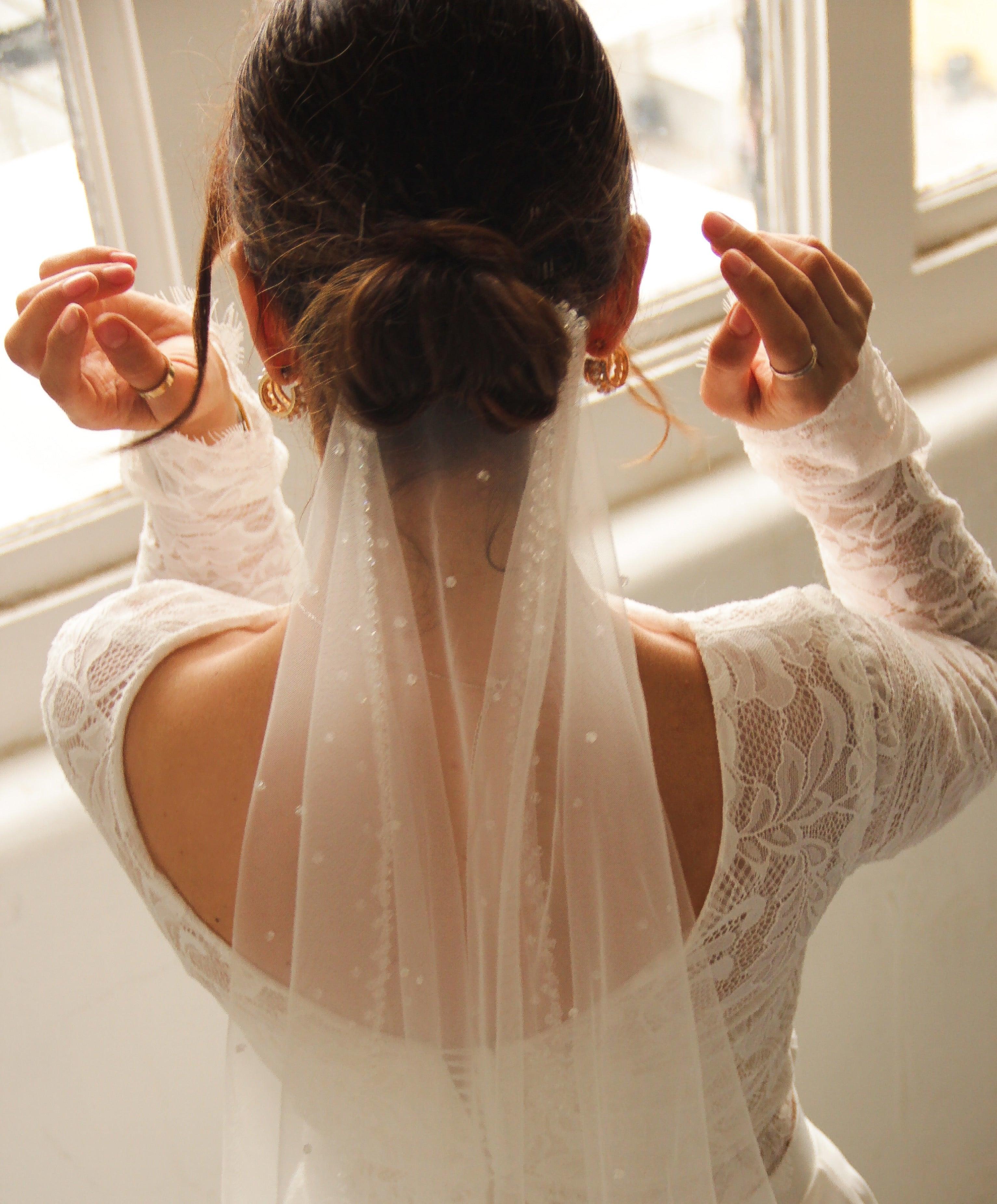 Crystal Fingertips Wedding Veil - Velo Bianco
