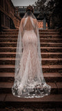 Floral 3D Cathedral Wedding Veil - Velo Bianco
