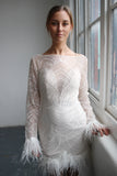 Mini Feather Trimmed Dress - Velo Bianco