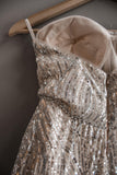 Midi Sequin Evening Wedding Dress - Velo Bianco